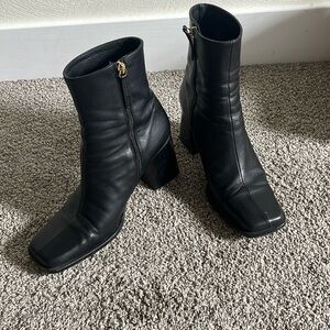 West Black square toe boots size 42